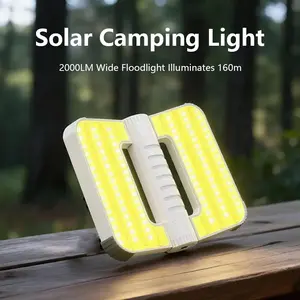 4-Mode Solar Work Light IP66 Waterproof USB Rechargeable Compact Portable with Battery Indicator for Camping Emergencies Outdoor Repairs,night security garage lighting