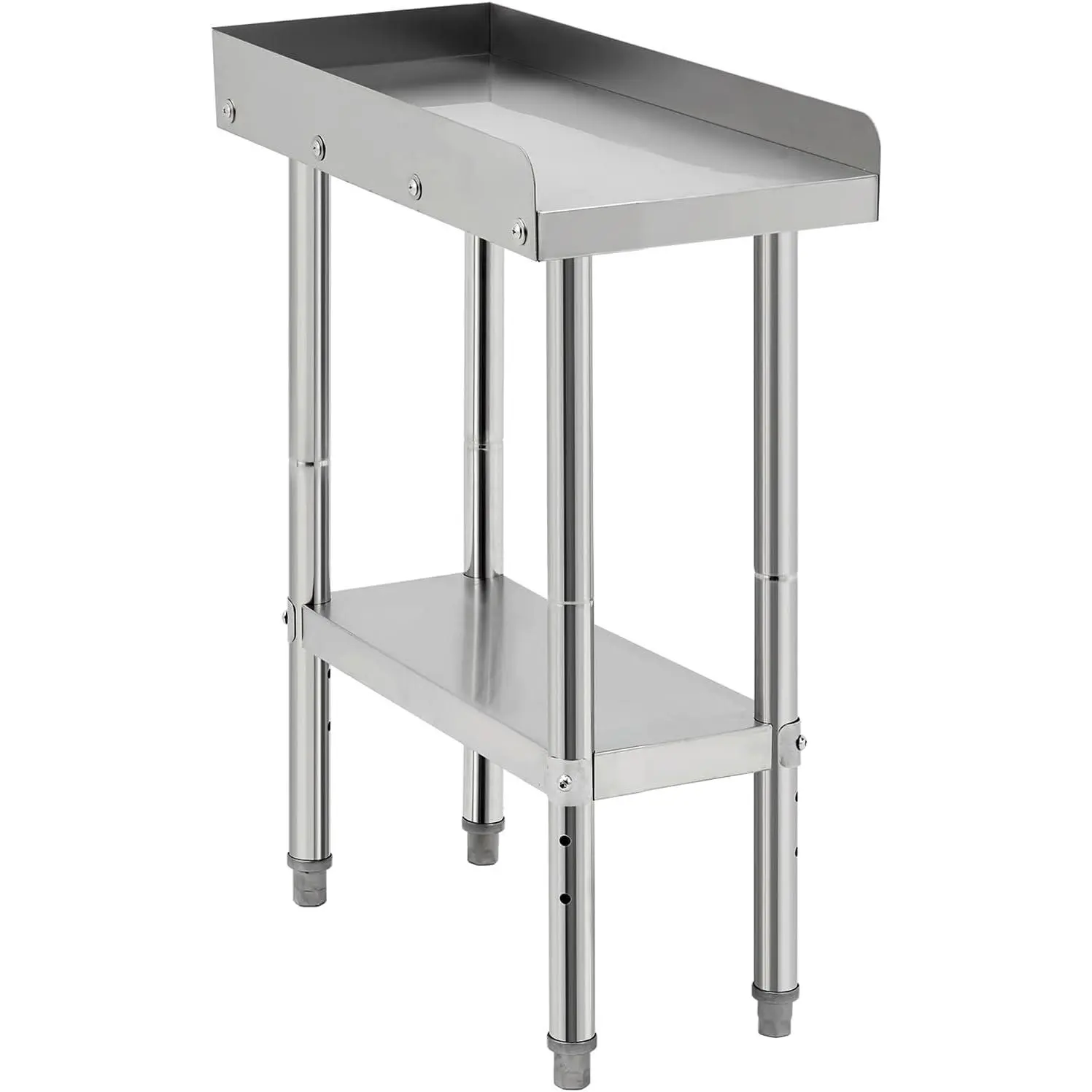 GARVEE Thick Stainless Steel Heavy-Duty Grill Stand Table - 12x24x30in, 660LBS Capacity, NSF Certified, 2in Edge Baffle, for Home & Commercial Restaurant Kitchens