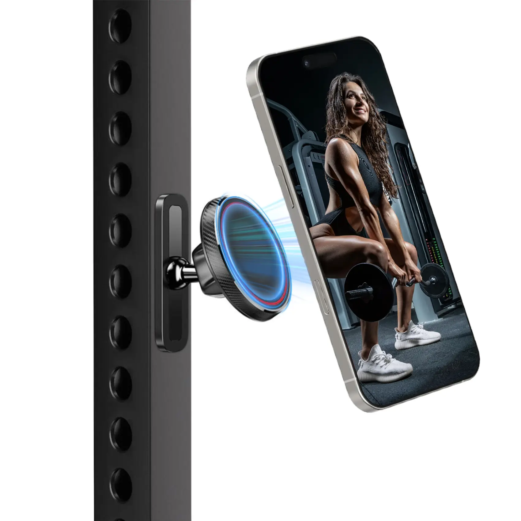 Magnetic Phone Holder for Magsafe, 360 Degree Adjustable Phone Holder, Dual Magnets Phone Holder for iPhone 15/14/13/12 Series