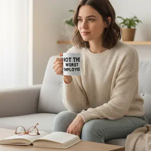 Funny Coworker Coffee Mug – Not The Worst Employee Sarcastic Office Gift, Humorous Appreciation Cup for Bosses, Employees, Work Friends, or Secret Santa