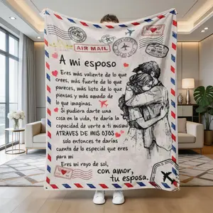 Travel & Letter Themed Slogan Print Blanket, 1 Count Soft Warm Nap, Air-conditioned Room Blanket for Home Office Travel Dormitory Camping
