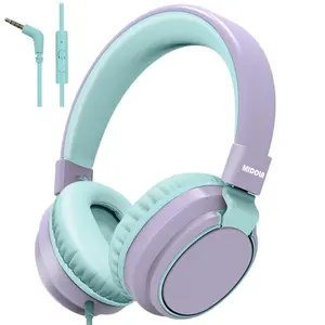 MIDOLA student's kids'H01  Wired earphones Hi Fi Sound Foldable Gaming Sports Headset with Noise Cancelling Dual Mic for Daily Commute Over Ear Comfort Wearables