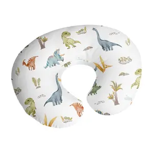Sweet Jojo Designs Watercolor Dinosaur Dino Boy Nursing Pillow Cover Baby Breastfeeding Slipcover Infant Newborn Nursery Bottle Breast Feeding Pillowcase (Pillow NOT Included) Green Blue Modern Animal