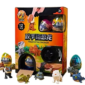 12 PCS Jurassic Park Painless Biting Finger Dinosaur Toy,Openable Mouth-Movable Joints,Dinosaur Twister Toys,Gift for Kids Playtime Interaction Animals