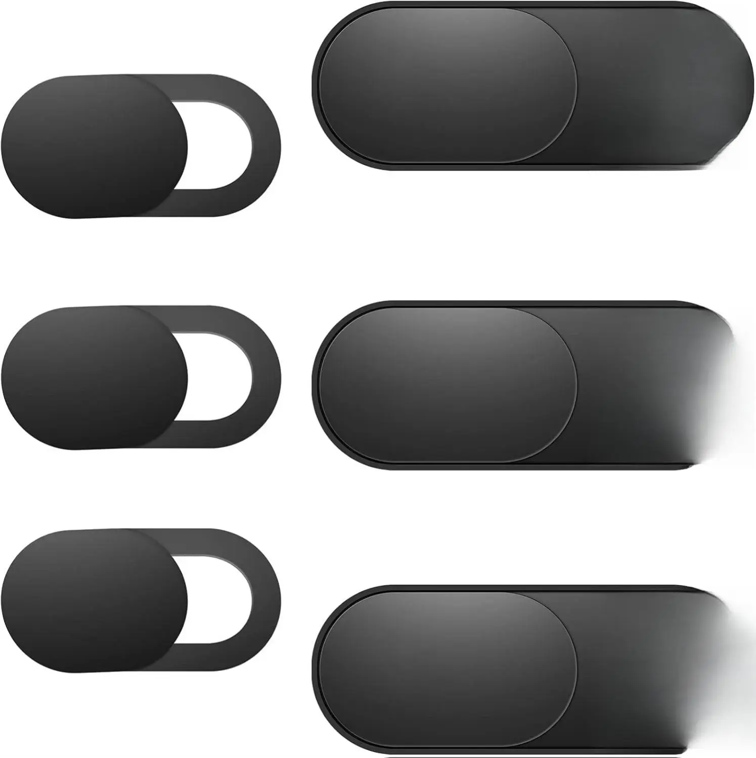 Laptop Camera Cover Slide, Phone Camera Cover Slide, 6 Pack Ultra Thin Webcam Cover Slide for Laptop, Desktop, PC, Tablet, Smartphone, Protect Your Privacy and Security(Black)