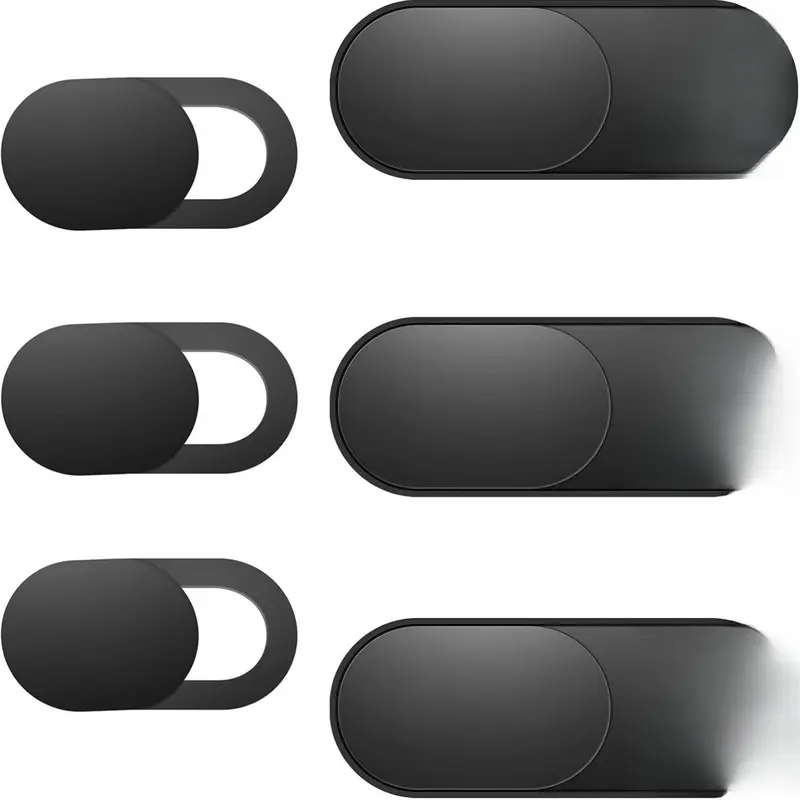 Laptop Camera Cover Slide, Phone Camera Cover Slide, 6 Pack Ultra Thin Webcam Cover Slide for Laptop, Desktop, PC, Tablet, Smartphone, Protect Your Privacy and Security(Black) Android Installation
