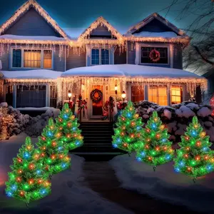 2/4/6 Packs Solar Christmas Tree, Solar Powered Pathway Christmas Tree with Multicolored LED Lights（Uinuni, USPS, and UPS can pick up goods at your door.） Christmas