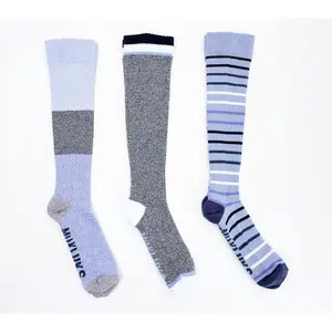 MUK LUKS Set of 3 Knee High Cotton Compression Socks