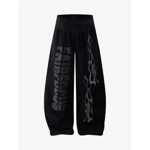 Thesupermade Dark Street Letter Flame Sweatpants
