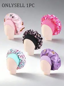 1PC Unisex Wide Brim Elastic Adjustable Sleep Hat for Kids Ages 3-8, Cute Pattern Headband, Soft Comfortable Hair Cover,All Seasons sleep bonnet
