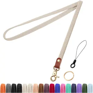 Stretchy Thin Lanyards for  ID Badges, Cute Long Teacher  Key Lanyard Keychains for Women Men Wallet Phone(Starlight)