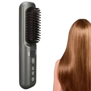 Wireless Straight Hair Comb - Portable Ion Straightening Comb, Able to Create Inward and Outward Styles with an LED Display Screen, 9 Adjustable Temperature Settings, Perfect for Busy Workers and Students