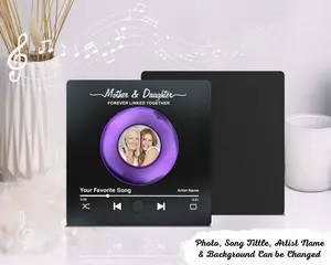 Mom & Daughter Vinyl, Custom Spotify Song, Personalized Music Fridge Magnet That Can Play Songs, Perfect 2025 Mother's Day Gift For Mom Grandma