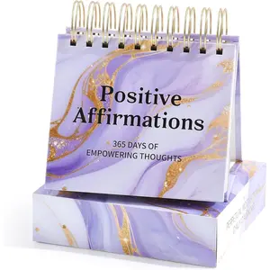 Daily Flip Calendar with Inspirational Quotes - Motivational Perpetual Calendar Desk Office Home Decor for Women, Gifts Desk Accessories for Girls Positive Affirmations