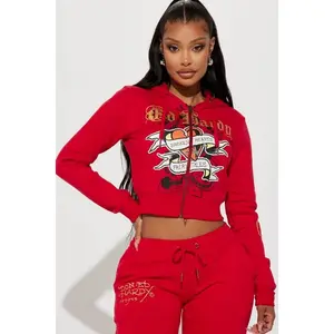 Broken Hearts Ed Hardy Zip Front Hoodie - Red G