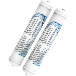 2 Pack Inline Water Filter 1/4" Quick-Connect Replacement  Inline Activated Carbon Block Filter for Refrigerator, Ice Maker, Under Sink System, Reduces Chlorine, Fluoride, Limescale and More