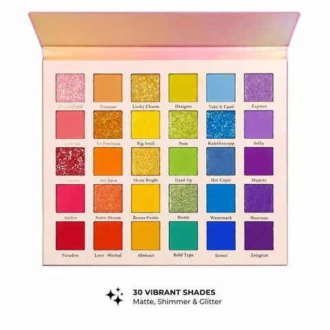 High-Pigment Density Eyeshadow Palette - Non-Toxic, Alcohol-Free, Assorted Color Beauty Eyeshadows, Buildable, Waterproof, Duochrome Shimmer, Brightening, Bling Effect, Affordable, Long-Lasting, Gift for Art Students