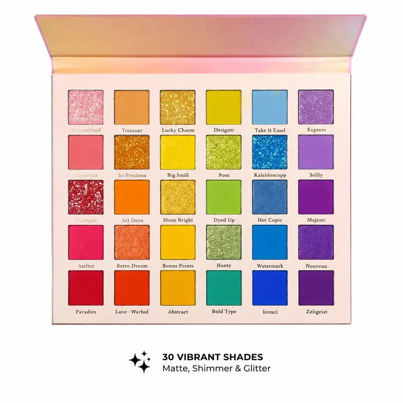 High-Pigment Density Eyeshadow Palette - Non-Toxic, Alcohol-Free, Assorted Color Beauty Eyeshadows, Buildable, Waterproof, Duochrome Shimmer, Brightening, Bling Effect, Affordable, Long-Lasting, Gift for Art Students