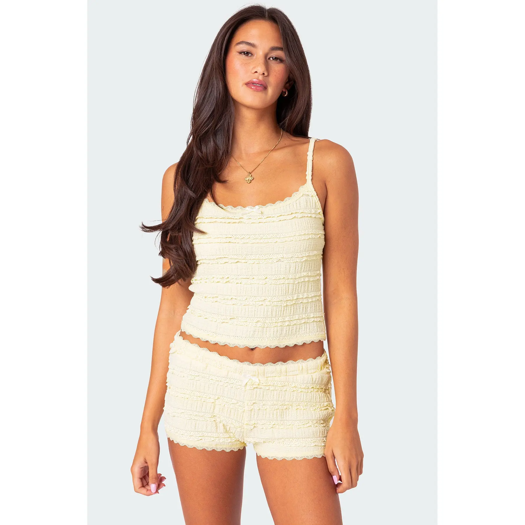 Lucy Ruffled Lace Tank Top