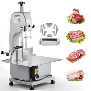 fathersdaygift  VEVOR Commercial Electric Meat Bandsaw, 650W Stainless Steel Countertop Meat Sawing Machine, Workbench 12.4x 18.1, 4.33 Inch Max Cutting Thickness, Frozen Fish Cutter for Rib Pork Beef