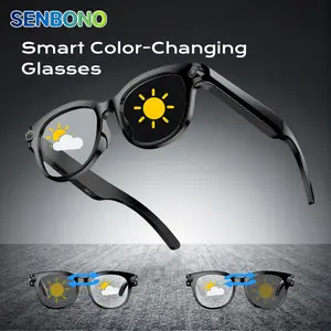 SENBONO Smart Glasses with Bluetooth, Gradient Lenses, 290mAh Long-Lasting Battery, HD Video Recording, Wireless Calling, Music Playback, and Built-in Camera - Wearable Audio-Video Smart Device tiktokshopspringglowup