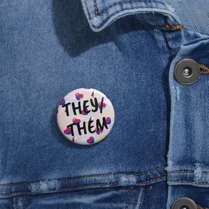 Dreamy Bi Pride They/Them Pronoun Button Pin fashion clothes