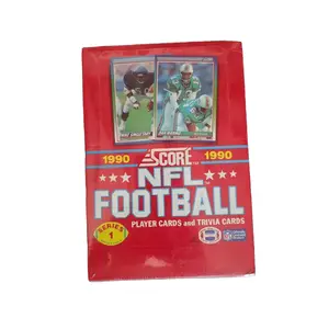 1990 Score Football Box - Collectible Card Pack Featuring Player Cards and Trivia Cards from the NFL