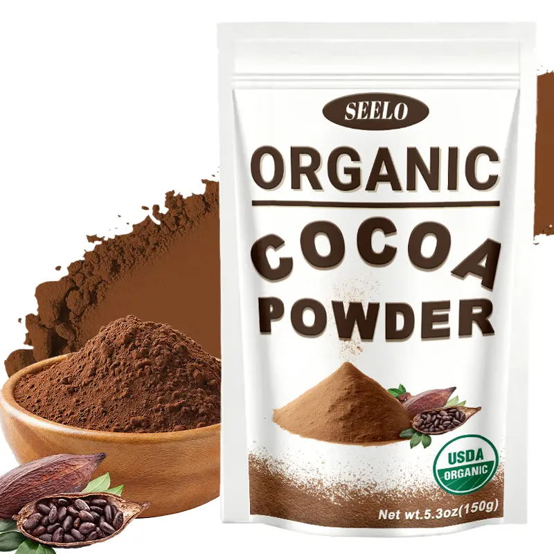 Organic Cocoa Powder, Unsweetened Cocoa, Rich Chocolate Flavor for Baking, Smoothies & Drinks, Non-GMO, Gluten-Free, 150g