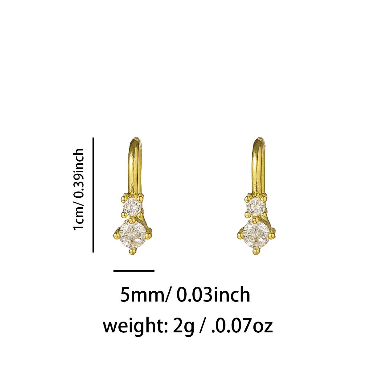Nose accessory with non perforated U-shaped nose clip and micro inlaid zircon heart lightning crown nose nail made of copper material, easy to wear