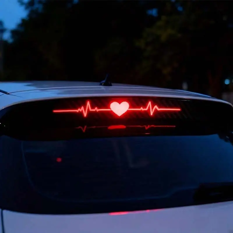 Car stickers, heart-shaped heartbeat pattern car stickers, electrocardiogram tail lights car stickers, adding eye-catching safet