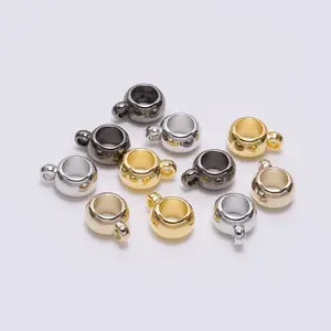 [Pendant Clasps] 50Pcs/Pack Solid Colors higher version Pendant Clasps Clip Clasps Round Bead CCB Big Hole Bead Spacer Loose Beads Connector For DIY Jewelry Making Supplies