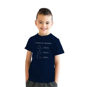 Youth Name The Triangles Funny Math T shirts Sarcasm Novelty I Love Math Tee Humor Funny T Shirts Nerd Tops for Kid Funny Science Short Sleeve Novelty Tees for Kids Navy