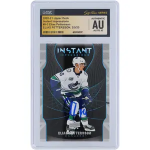 Elias Pettersson Vancouver Canucks Autographed 2020-21 Upper Deck Series 1 Instant Impressions #II-3 CGC Fanatics Witnessed Authenticated Auto10 Card - Fanatics Authentic Certified