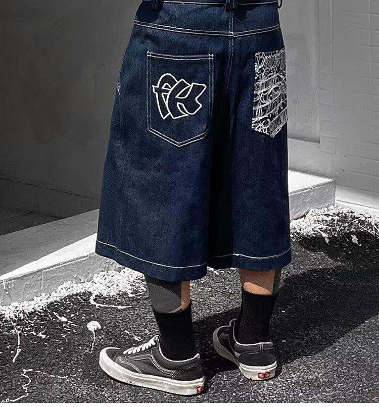 Mens Loose-Fit Summer Denim Shorts In The American West Coast Style