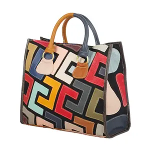 Rainbow Leather Tote bag for Daily outfit
