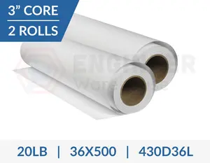 Dietzgen 36" x 500' 430 20LB Engineering Bond Paper - 2 Rolls per Carton - 430D36L