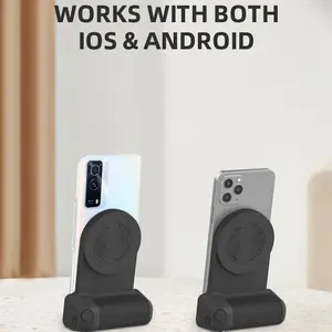 MagSafe Compatible Phone Grip with Bluetooth Shutter, Anti-Shake Vlog Stabilizer Camera Handle with 1/4" Tripod Mount, Strong Magnetic Shooting Grip for iPhone and Android, Live Stream Vlog Photography, Camera Accessories