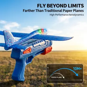 Foam Airplane Launcher Toy for Kids | Outdoor Hand-Thrown Glider & Launcher | Fun Flying Game for Boys Girls