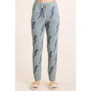 BiBi Cozy Soft Hairy Popcorn Sweater Pants - Drawstring Waist, Slightly Stretchy, 100% Polyester, Machine Washable, Trendy Texture for Winter