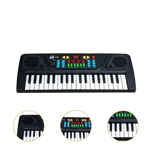 37-Key Toddler Piano Electronic Keyboard for Early Learners, Portable Unisex Kids Toy with Microphone, Easy Clean Surface, Vibrato Effect Key, 3 Modes, Interactive Teaching Function (Toys & Hobbies, Musical Instruments & Accessories)