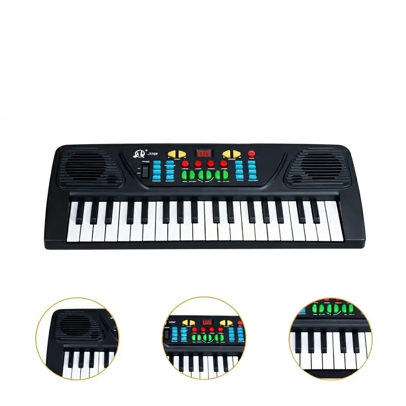 37-Key Toddler Piano Electronic Keyboard for Early Learners, Portable Unisex Kids Toy with Microphone, Easy Clean Surface, Vibrato Effect Key, 3 Modes, Interactive Teaching Function (Toys & Hobbies, Musical Instruments & Accessories)
