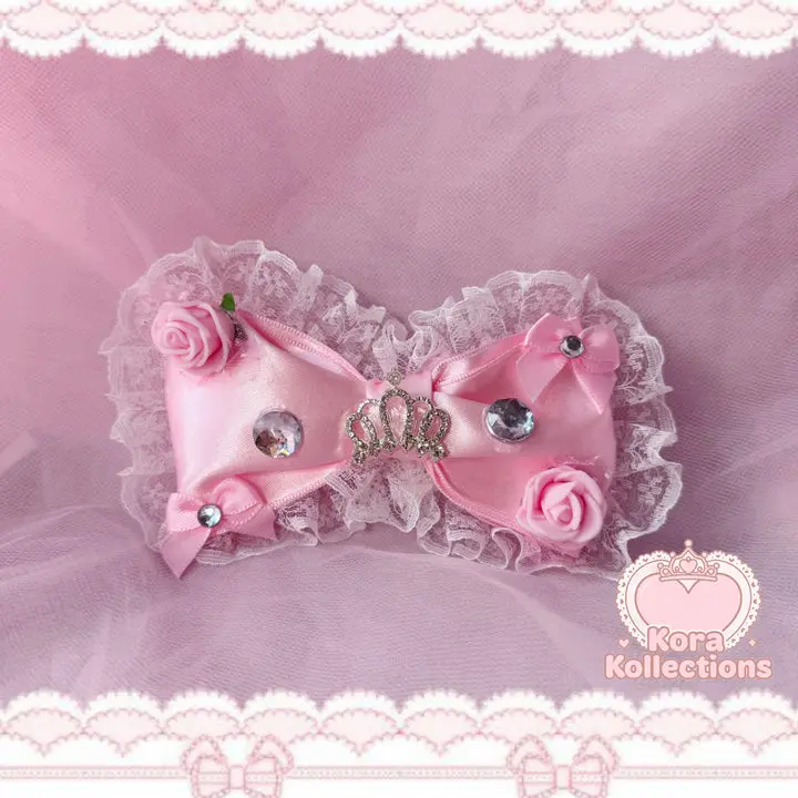 handmade satin princess bow by kora kollections