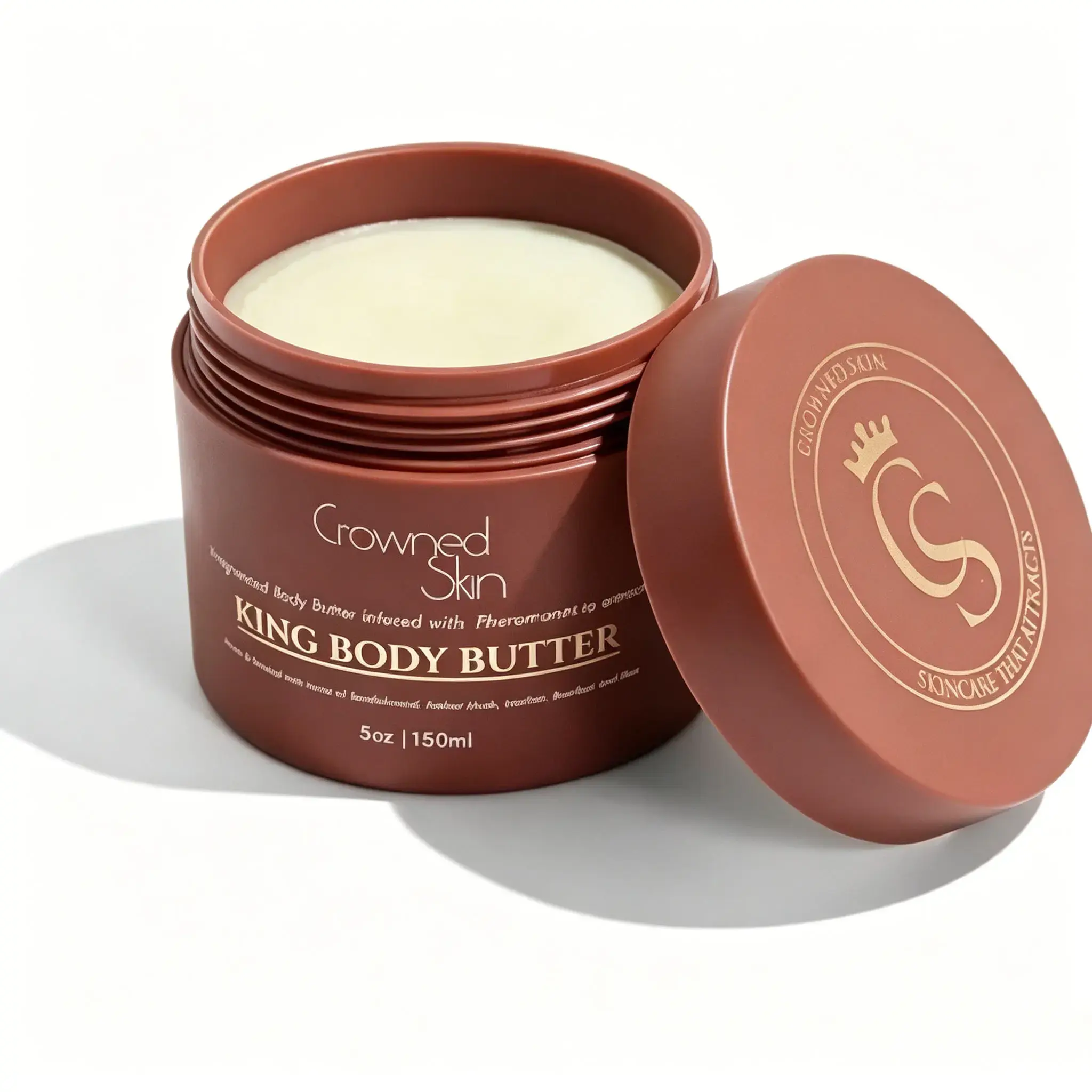 King Cologne Men Body Butter, Sandalwood Leather Scent Hydrating Skin Moisturizer