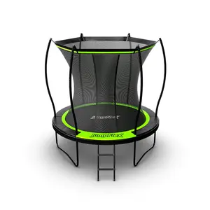 Jumpflex FLEX 8' Round Trampoline, Outdoor Play Equipment w/ Safety Net & Ladder