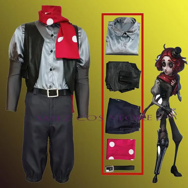 Popular Cosplay Game Identity V Survivors Costume Weeping Clown Uniform Suit Halloween Party Outfit Costume for Man