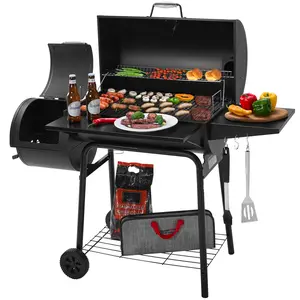 Royal Gourmet Charcoal Grill with Offset Smoker, 811 Square Inches, BBQ Grill Charcoal, Outdoor for Camping, Barbecue Double Split Cooking Grates