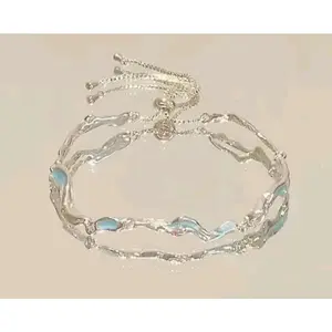 Silver Bracelet - Blue Wave