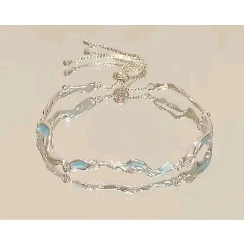 Silver Bracelet - Blue Wave