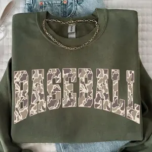 Camo Baseball Sweatshirt, Camouflage Baseball , Baseball Game Day Mom Sweatshirt , Baseball Mama Sweatshirt