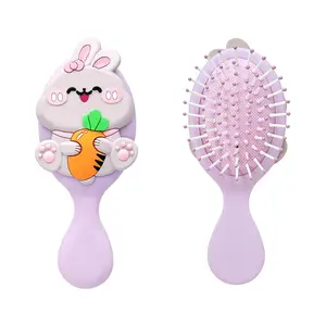 Cartoon Rabbit Design Air Cushion Massage Comb, 1 Count Portable Foldable Hair Brush, Hair Care & Styling Tool for Kids